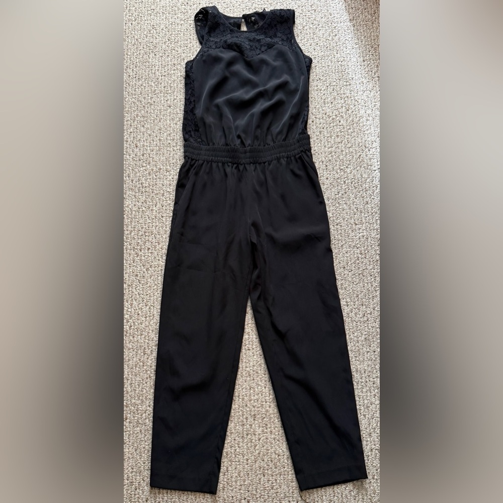 Express Black Lace Detail Jumpsuit